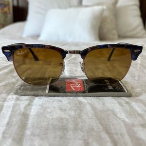 Ray-ban Clubmaster Polarized sunglasses with prescription reader.